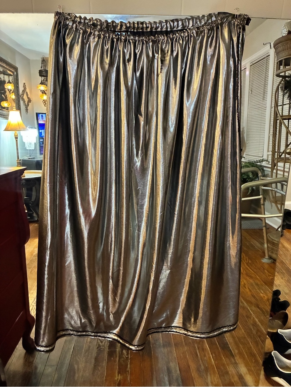 Liquid silver belly dance skirt xl tribal fusion extra large or plus size